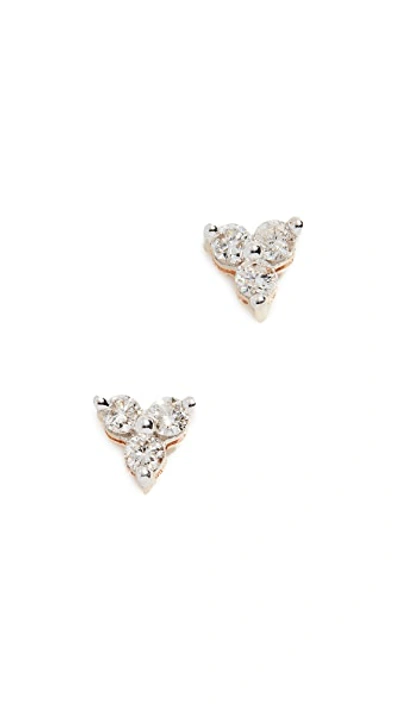 Shop Adina Reyter 14k Gold Diamond Cluster Earrings In Gold/clear
