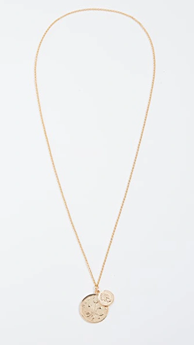 Shop Shashi Warrior Double Pendant Necklace In Yellow Gold