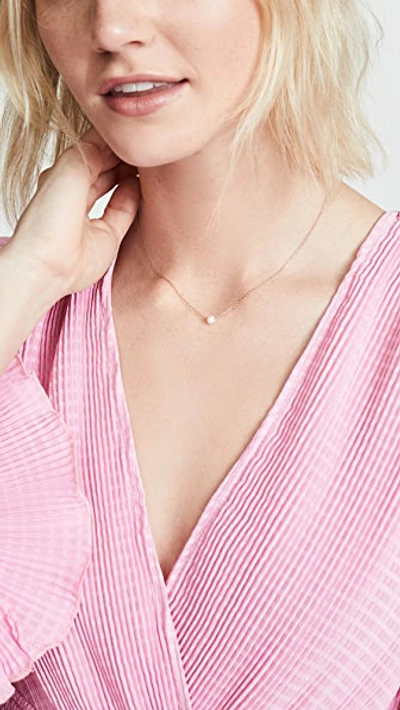 Shop Cloverpost Freshwater Cultured Pearl Necklace In Rose Gold/pearl