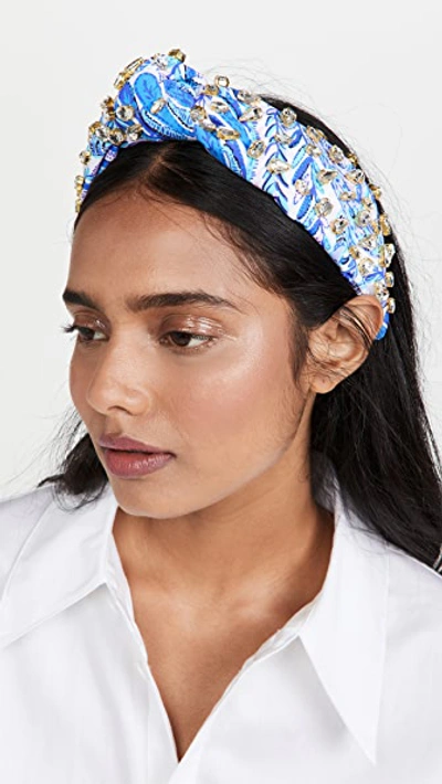 Shop Lele Sadoughi X Lilly Pulitzer Crystal Knotted Headband In Bird Is The Word