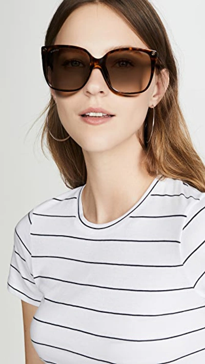 Shop Gucci Lightness Square Sunglasses In Havana Brown