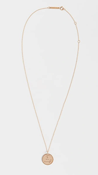 Shop Zoë Chicco 14k Gold Small Mantra Necklace In Yellow