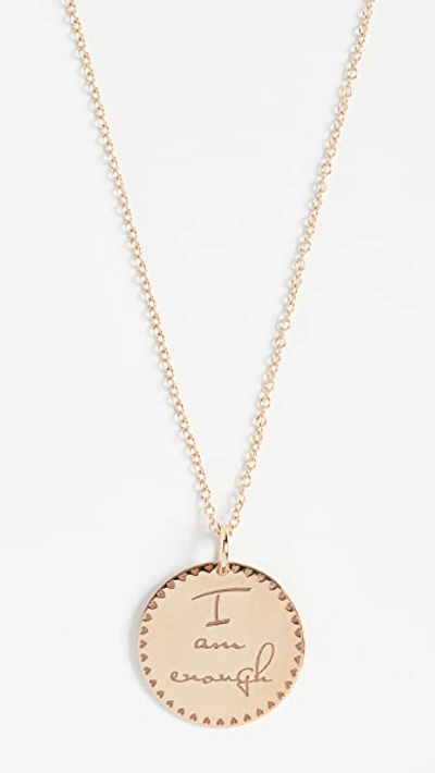 Shop Zoë Chicco 14k Gold Small Mantra Necklace In Yellow