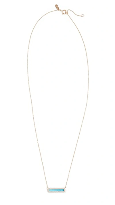 Shop Adina Reyter 14k Turquoise + Diamond Bar Necklace In Turquoise/gold