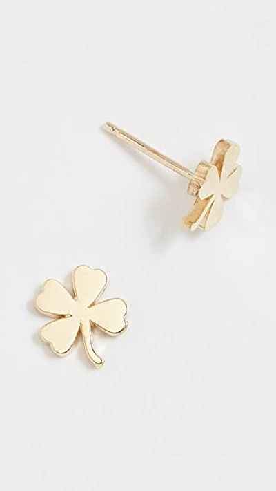 18k Gold Mini Clover Stud Earrings