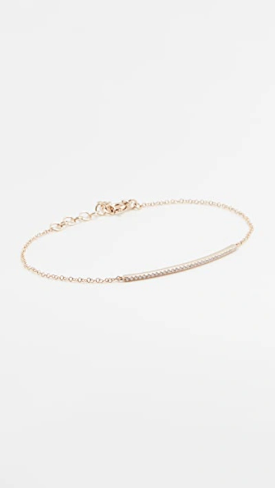 Shop Ef Collection 14k Diamond Bar Chain Bracelet In Yellow Gold