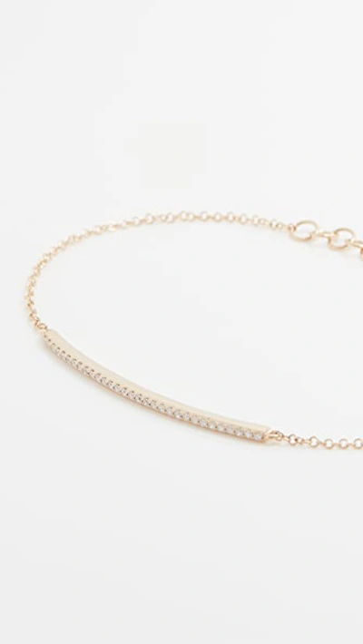 Shop Ef Collection 14k Diamond Bar Chain Bracelet In Yellow Gold