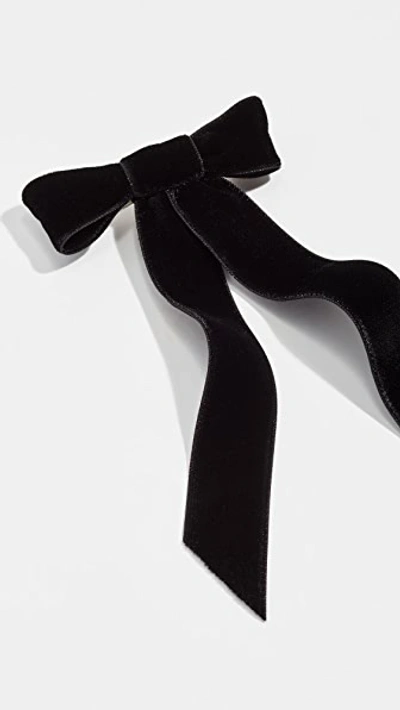 Jennifer Behr Darla Satin Bow Hair Clip In Black