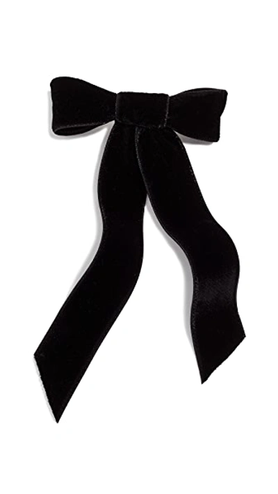 Jennifer Behr Darla Satin Bow Hair Clip In Black