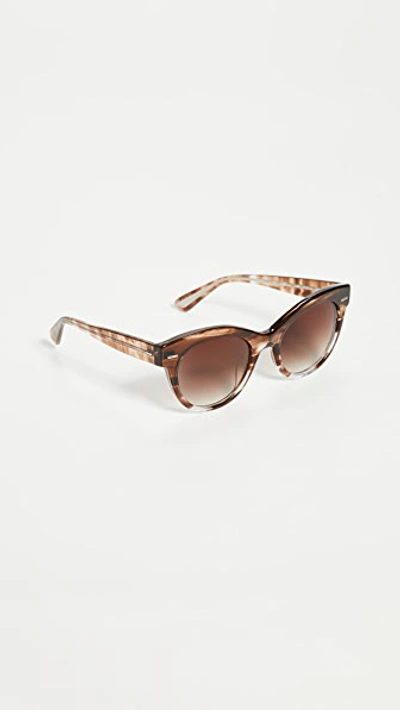 Shop Oliver Peoples Georgica Sunglasses In Brick Ombre Spice Brown Gradie