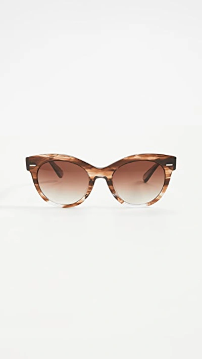Shop Oliver Peoples Georgica Sunglasses In Brick Ombre Spice Brown Gradie