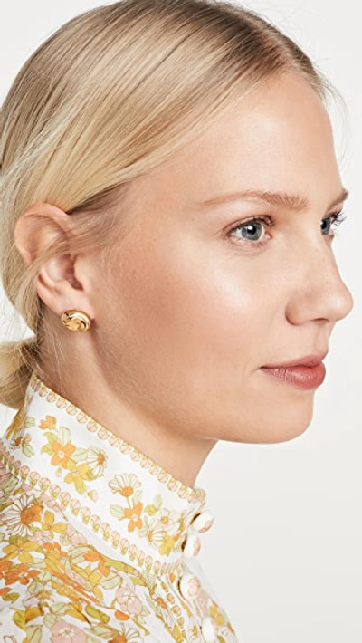 Shop Agmes Small Gia Stud Earrings In Gold Vermeil