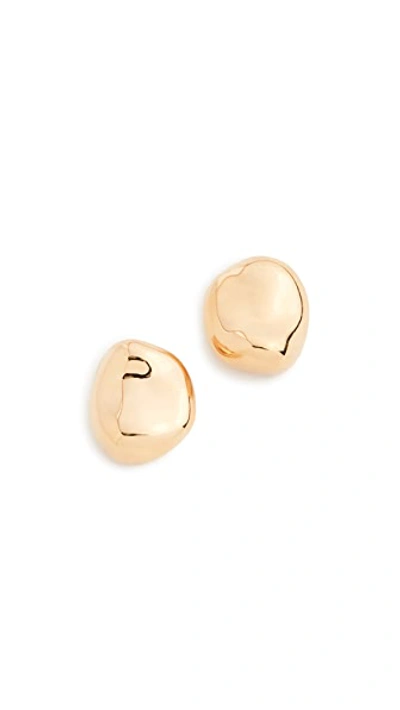 Shop Agmes Small Gia Stud Earrings In Gold Vermeil