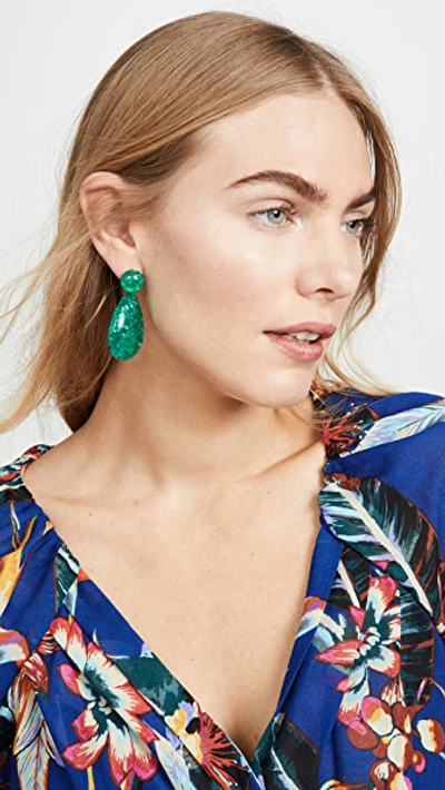 Shop Shashi Angelina Earrings In Green