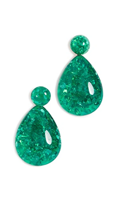 Shop Shashi Angelina Earrings In Green