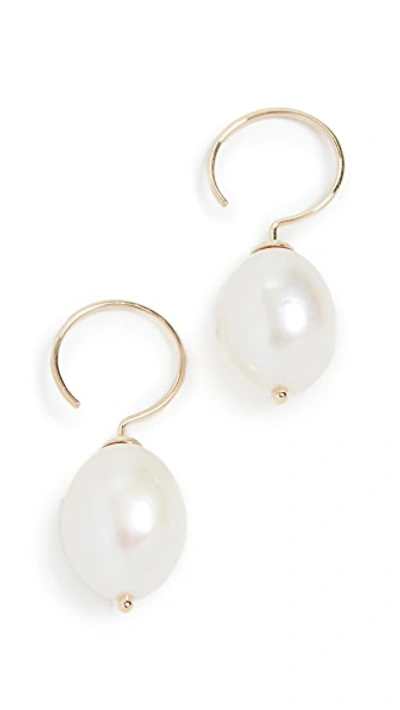 Shop Ariel Gordon Jewelry 14k Pearl Swing Hoop Earrings In Gold