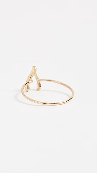 Shop Jennifer Meyer Jewelry 18k Gold Mini Wishbone Ring