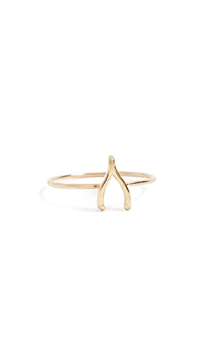 Shop Jennifer Meyer Jewelry 18k Gold Mini Wishbone Ring