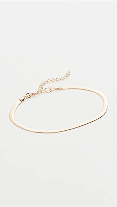 Shop Alexa Leigh Snake Anklet In Yellow Gold