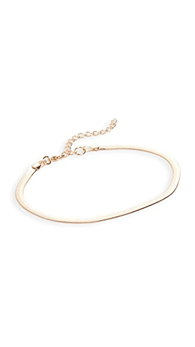 Shop Alexa Leigh Snake Anklet In Yellow Gold