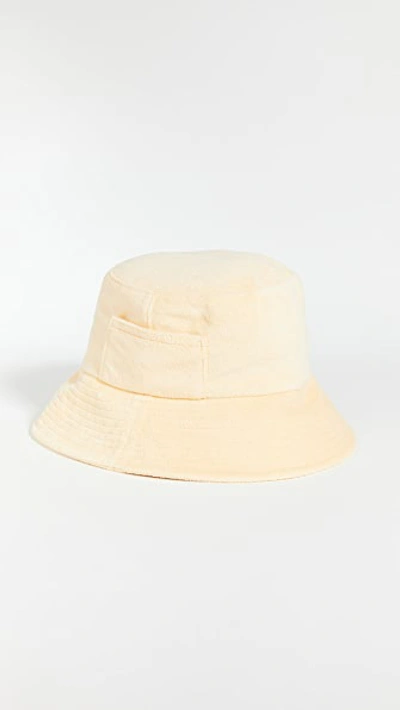 Shop Lack Of Color Terry Cloth Wave Bucket Hat In Yellow Terry