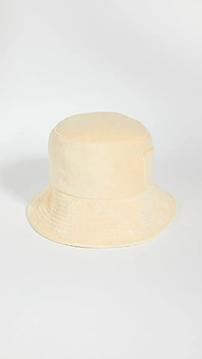 Shop Lack Of Color Terry Cloth Wave Bucket Hat In Yellow Terry