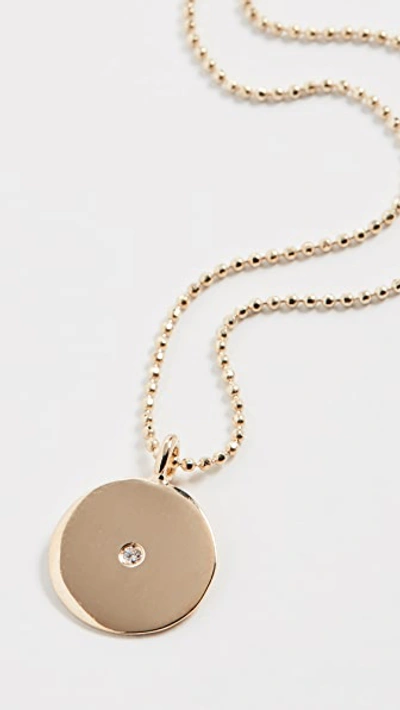 14k Small Circle Pendant Necklace