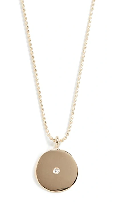 14k Small Circle Pendant Necklace