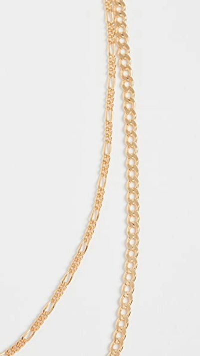 Shop Adinas Jewels Double Chain Figaro X Cuban Necklace