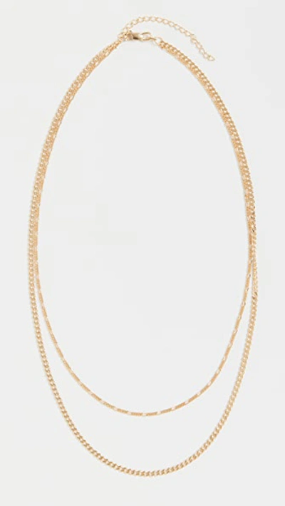 Shop Adinas Jewels Double Chain Figaro X Cuban Necklace