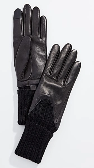 Shop Agnelle Cecilia Gloves In Black