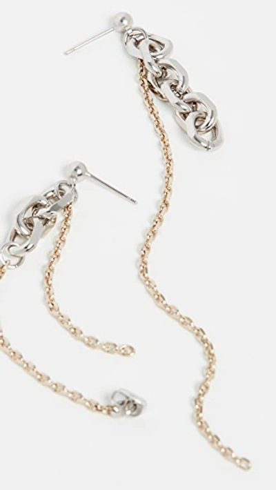 Shop Justine Clenquet Dana Earrings In Palladium/pale Gold