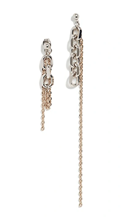 Shop Justine Clenquet Dana Earrings In Palladium/pale Gold