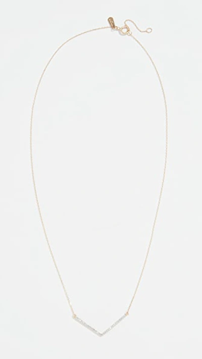 Shop Adina Reyter 14k Large Pavé V Necklace In Yellow Gold