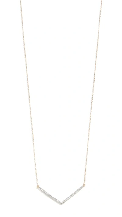 Shop Adina Reyter 14k Large Pavé V Necklace In Yellow Gold