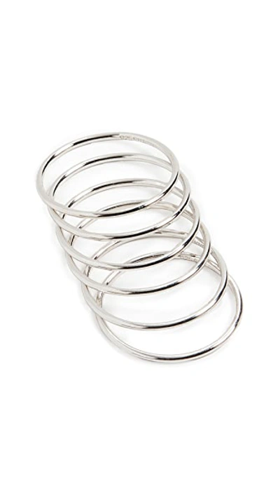 Shop Shashi Classique Ring Set In White Gold