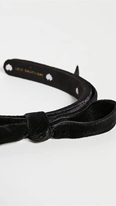 Lele Sadoughi Bardot Velvet Ribbon Headband In Jet