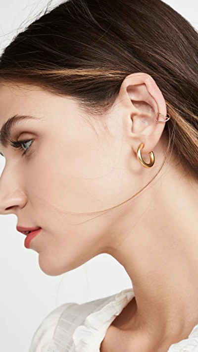 Shop Zoë Chicco 14k Gold Thin X Wire Ear Cuff In Yellow Gold