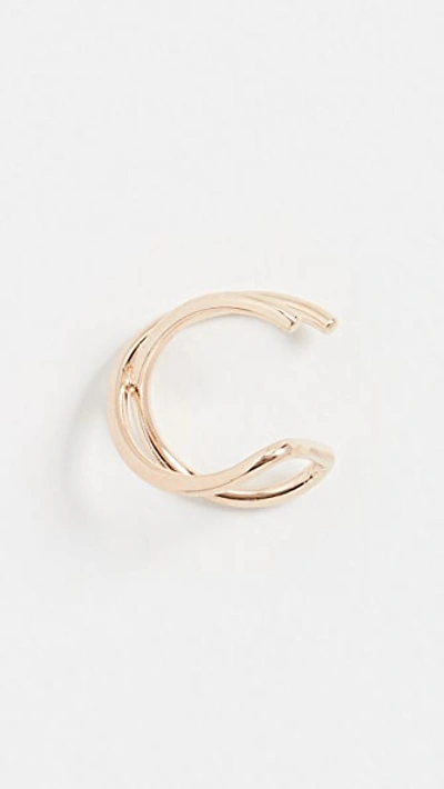 Shop Zoë Chicco 14k Gold Thin X Wire Ear Cuff In Yellow Gold