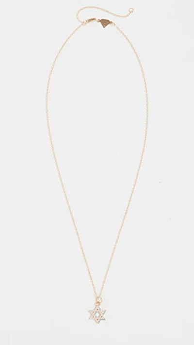 Shop Alison Lou 14k Diamond Star Of David Shadow Necklace In Yellow Gold