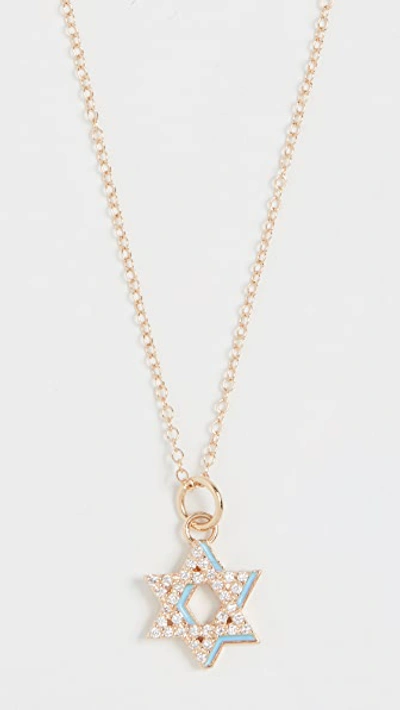 Shop Alison Lou 14k Diamond Star Of David Shadow Necklace In Yellow Gold