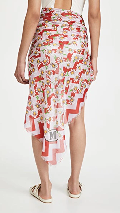 Shop Missoni Silk Sarong In Red