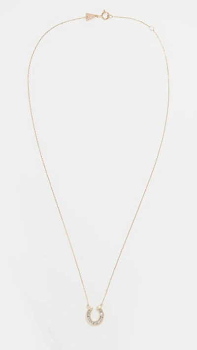 Shop Adina Reyter Baguette Horseshoe Necklace In Yellow Gold