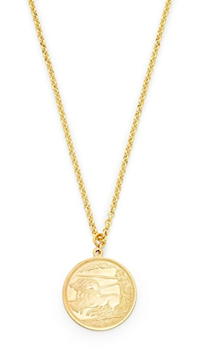 Shop Shashi Warrior Pendant Necklace In Gold