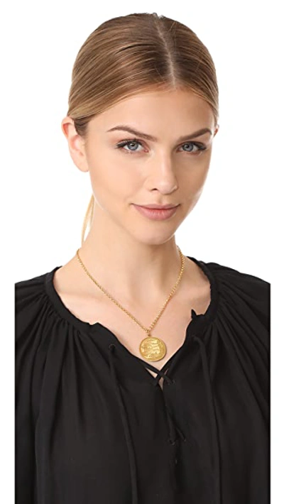 Shop Shashi Warrior Pendant Necklace In Gold