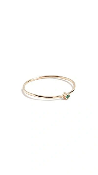 Shop Jennifer Meyer Jewelry 18k Gold Thin Emerald Ring