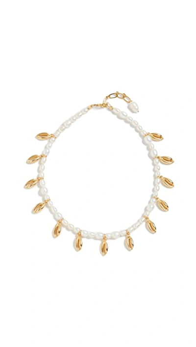 Shop Brinker & Eliza Blissed Out Necklace In Gold/pearl