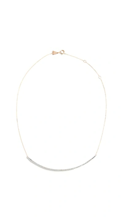 14k Gold Pave Curve Collar Necklace