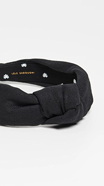 Lele Sadoughi Neoprene Knotted Headband In Jet