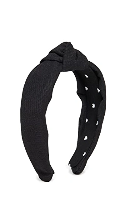 Lele Sadoughi Neoprene Knotted Headband In Jet